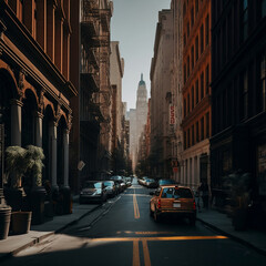 city street scene daytime unsplash, Generative AI