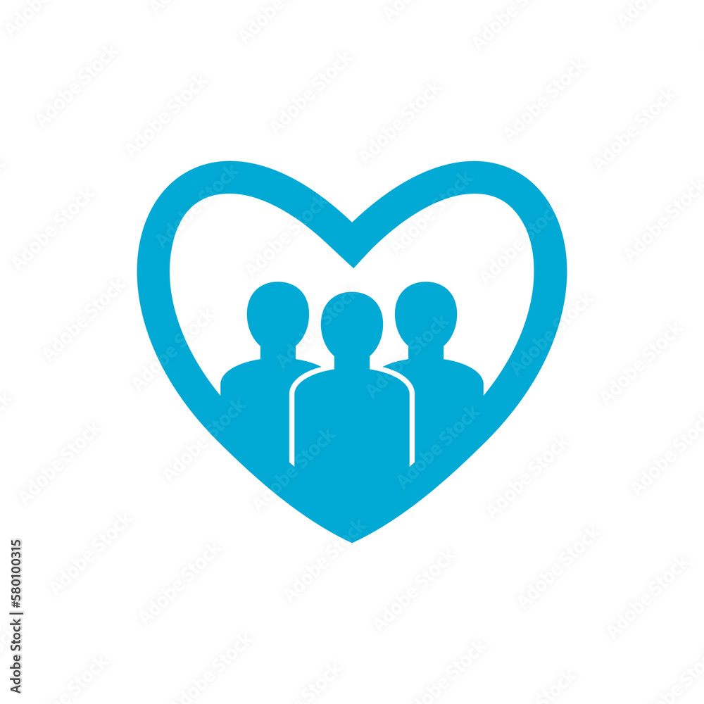 Poster humanity people logo isolated on transparent background