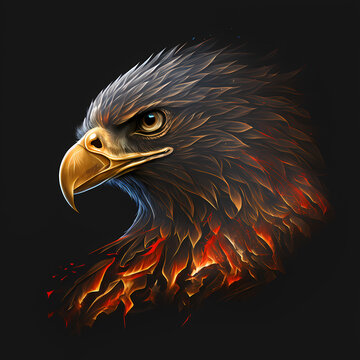 Eagle On Fire. Generative AI
