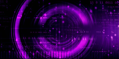 2d illustration Abstract futuristic electronic circuit technology background
