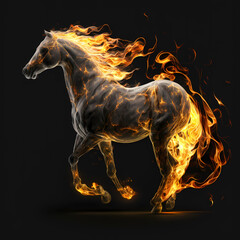 Obraz na płótnie Canvas Horse On Fire. Generative AI