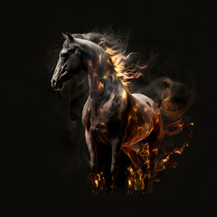 Obraz na płótnie Canvas Horse On Fire. Generative AI