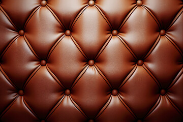Fototapeta premium Brown Leather Upholstery Background, generative ai 