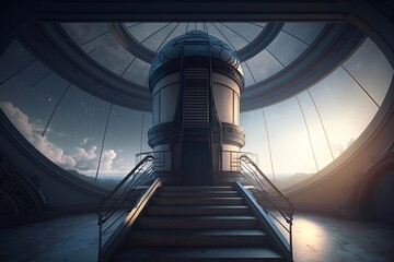 Observatory, large telescope. Generative AI