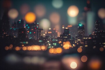 Fototapeta na wymiar Big city lights. Generative AI