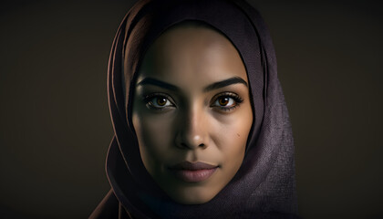 Naklejka premium portrait of beautiful woman with burqa in Ramadan