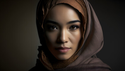 Naklejka premium portrait of beautiful woman with burqa in Ramadan
