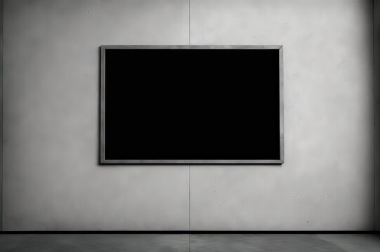 Modern TV/Picture Frame on Gray Wall. Photo generative AI