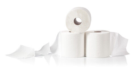 Paper towels isolated on a white background.