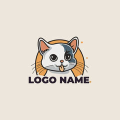 a_logo_design_for_pet_business, cartoon cat cute logo design
