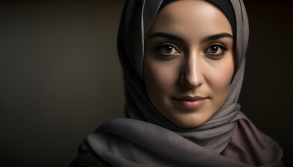 portrait of beautiful woman with burqa in Ramadan