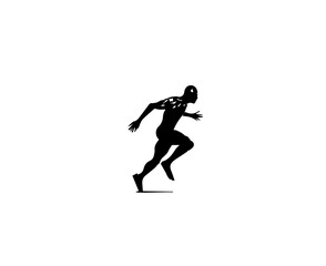 Fototapeta na wymiar Vector illustration of running man silhouette isolated on white background