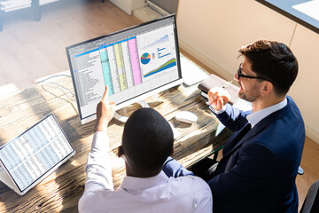 Spreadsheet Data On Computer Monitor