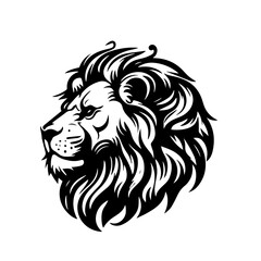 lion head vector ink style vintage logo