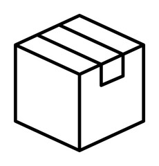 Box closed icon. Simple line, outline of packaging icons for ui and ux, website or mobile application on white background