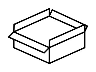 Box opened icon. Simple line, outline of packaging icons for ui and ux, website or mobile application on white background