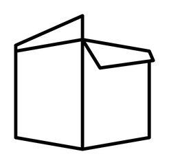 Box opened icon. Simple line, outline of packaging icons for ui and ux, website or mobile application on white background