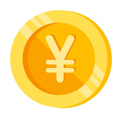 Yen, coin, money color icon. Element of color finance signs. Premium quality graphic design icon. Signs and symbols collection icon for websites, web design on white background