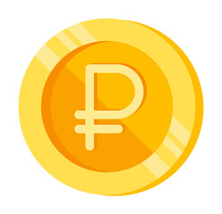 Obraz premium Ruble, coin, money color icon. Element of color finance signs. Premium quality graphic design icon. Signs and symbols collection icon for websites, web design on white background