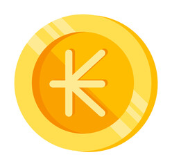 Fototapeta premium Kip, coin, money color icon. Element of color finance signs. Premium quality graphic design icon. Signs and symbols collection icon for websites, web design on white background