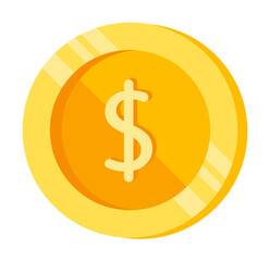 Dollar, coin, money color icon. Element of color finance signs. Premium quality graphic design icon. Signs and symbols collection icon for websites, web design on white background