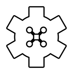 control of drones field outline icon on light background