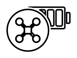 charging a drone field outline icon on light background