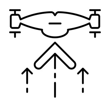 drone rises field outline icon on light background