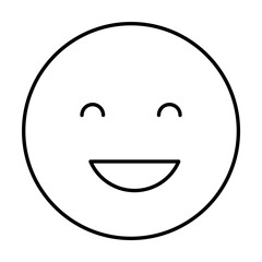 Happy, emotions icon. Simple line, outline expression of mood icons for ui and ux, website or mobile application on white background