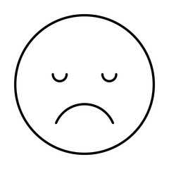 Sad sleepy, emotions icon. Simple line, outline expression of mood icons for ui and ux, website or mobile application on white background