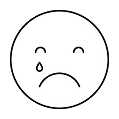 Crying, emotions icon. Simple line, outline expression of mood icons for ui and ux, website or mobile application on white background