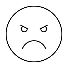 Very angry, emotions icon. Simple line, outline expression of mood icons for ui and ux, website or mobile application on white background