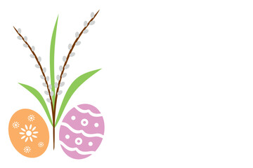 Wielkanoc - tradycyjna grafika, jajka, bazie, pisanki - obrazy, fototapety, plakaty