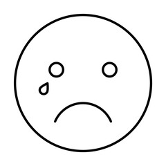 Crying, emotions icon. Simple line, outline expression of mood icons for ui and ux, website or mobile application on white background