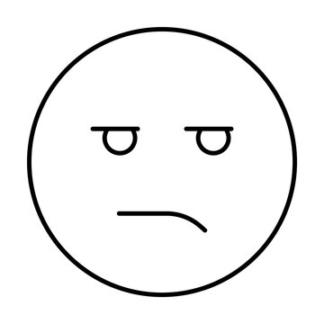 recommend clip art: Dissatisfied, emotions icon. Simple line, outline expression of mood icons for ui and ux, website or mobile application on white background