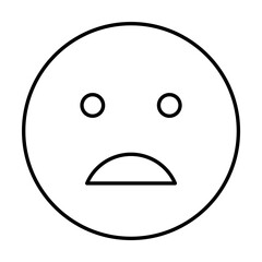 Fototapeta premium Disappointed, emotions icon. Simple line, outline expression of mood icons for ui and ux, website or mobile application on white background