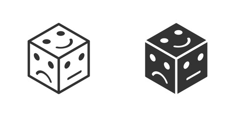 Cube with rating emotion icon. Vector illustration.