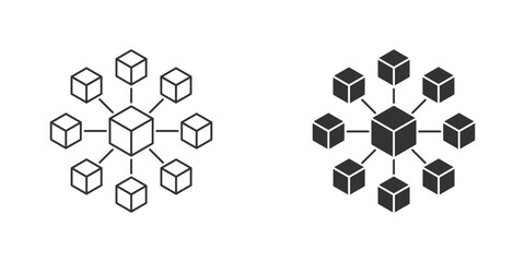 Network cubes icon. Vector illustration. - obrazy, fototapety, plakaty