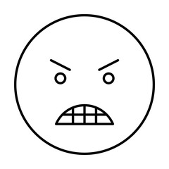 Angry, emotions icon. Simple line, outline expression of mood icons for ui and ux, website or mobile application on white background