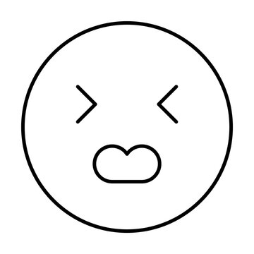 recommend clip art: Disgusted, emotions icon. Simple line, outline expression of mood icons for ui and ux, website or mobile application on white background