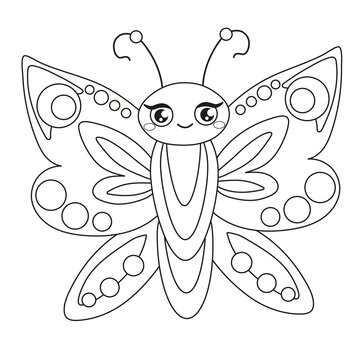 butterfly coloring book. insect coloring page