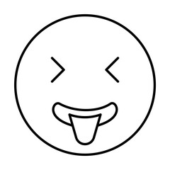 Tongue, smiling, emotions icon. Simple line, outline expression of mood icons for ui and ux, website or mobile application on white background