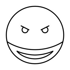Evil Smile, emotions icon. Simple line, outline expression of mood icons for ui and ux, website or mobile application on white background