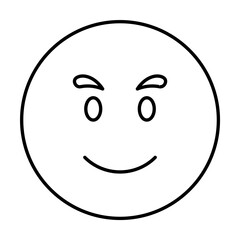 Fototapeta premium Smiling, emotions icon. Simple line, outline expression of mood icons for ui and ux, website or mobile application on white background