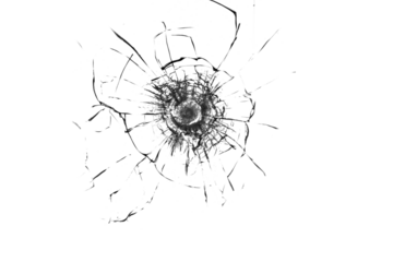 Broken glass from a bullet. Texture of broken glass.