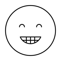 Smiling, teeth, emotions icon. Simple line, outline expression of mood icons for ui and ux, website or mobile application on white background