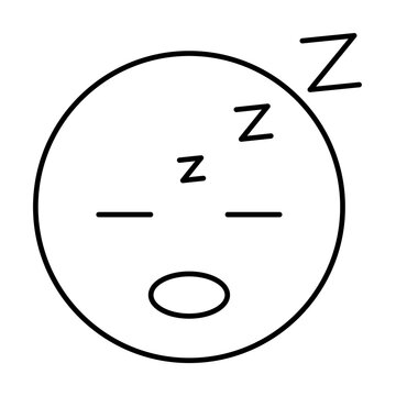 recommend clip art: Sleeping, emotions icon. Simple line, outline expression of mood icons for ui and ux, website or mobile application on white background