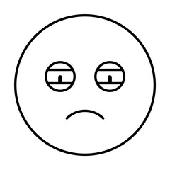 Tired, emotions icon. Simple line, outline expression of mood icons for ui and ux, website or mobile application on white background