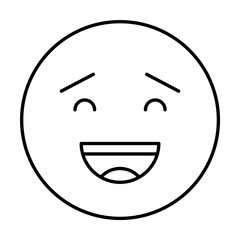 Awkward, smile, emotion icon. Simple line, outline expression of mood icons for ui and ux, website or mobile application on white background