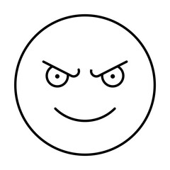 Evil Smile, emotions icon. Simple line, outline expression of mood icons for ui and ux, website or mobile application on white background